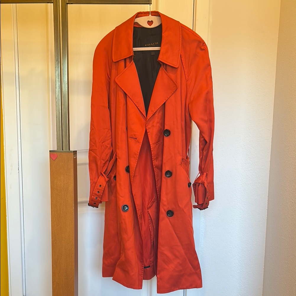 Coach Orange Trench Coat